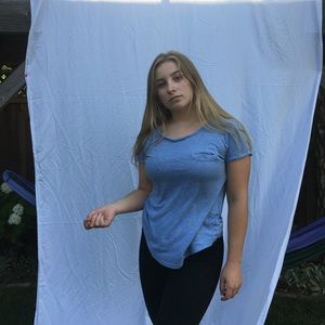 Light blue top
